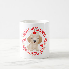 Taza De Café Perro Golden Retreiver, besos descuidados