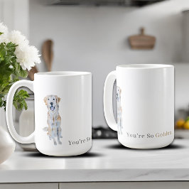 Taza De Café Perro Golden Retriever acuarela