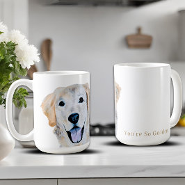 Taza De Café Perro Golden Retriever acuarela