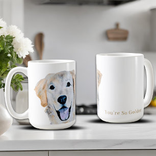 Taza De Café Perro Golden Retriever acuarela