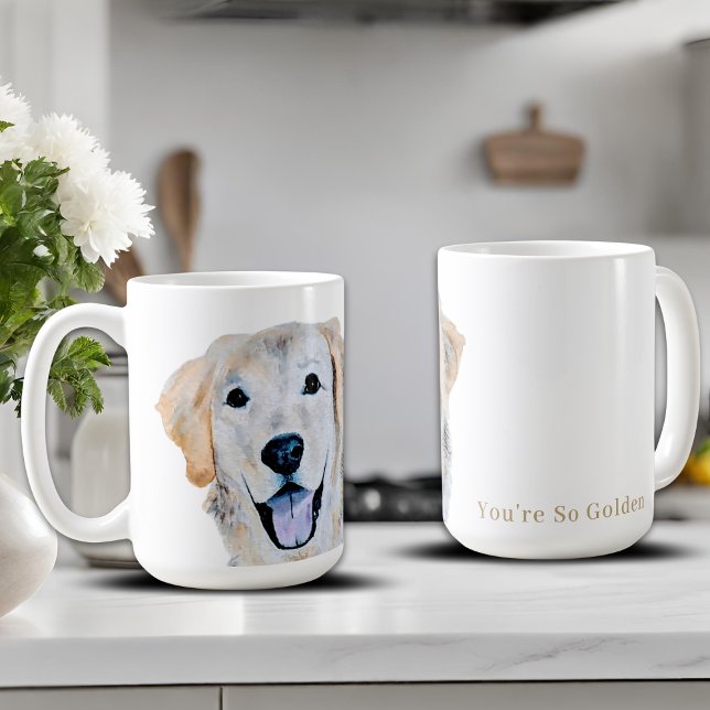 Taza De Café Perro Golden Retriever acuarela (Subido por el creador)
