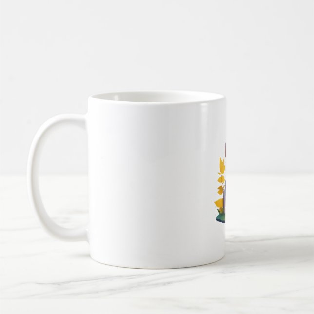 Taza De Café Perro Golden Retriever Cute Digital Chibi (Izquierda)