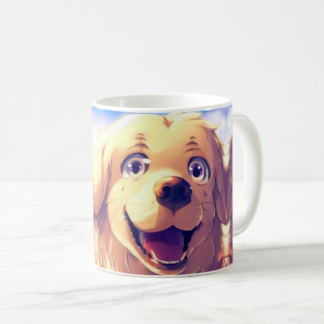 Taza De Café Perro Golden Retriever sonriendo (Anverso derecho)