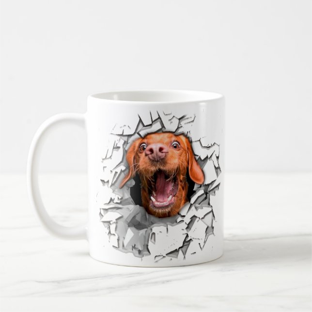 Taza De Café Perro gracioso cara café tazón (Izquierda)