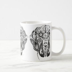 Taza De Café Perro grande blanco y negro