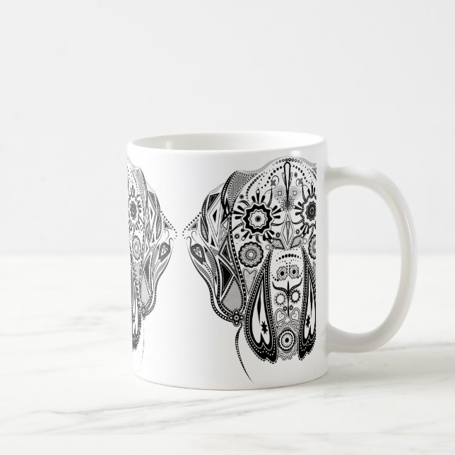 Taza De Café Perro grande blanco y negro (Derecha)