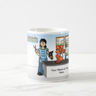 Taza De Café Perro Groomer - Personalizado femenina