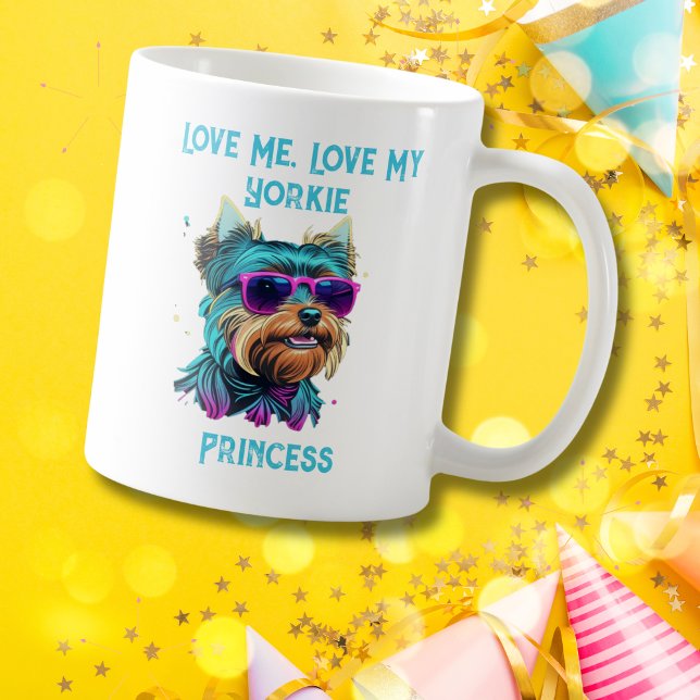 Taza De Café Perro Guay Yorkie con gafas de sol (Subido por el creador)