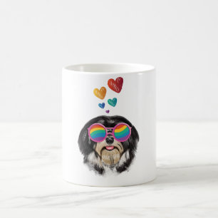 Taza De Café Perro habanés con El día de San Valentín del coraz