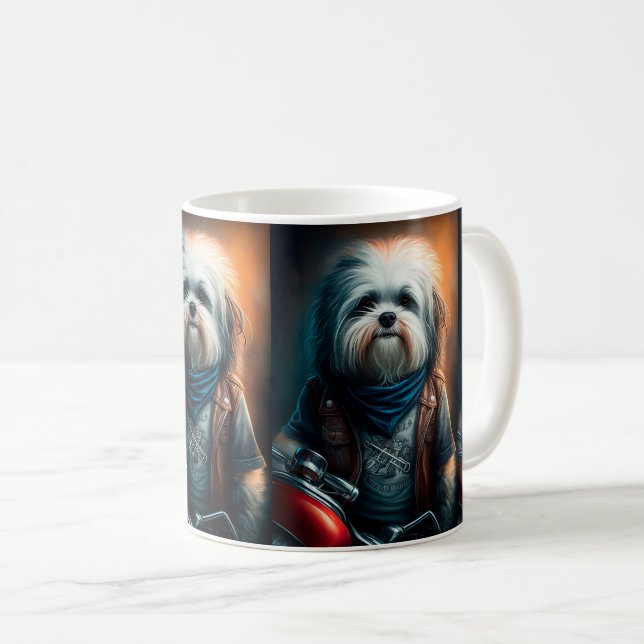 Taza De Café Perro haitiano en pintura digital para bicicletas (Anverso derecho)