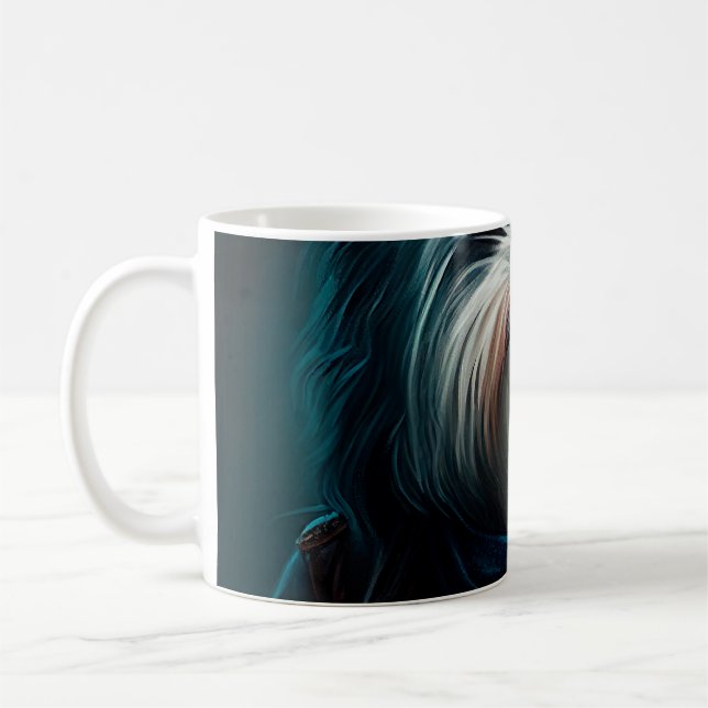Taza De Café Perro haitiano en pintura digital para bicicletas (Izquierda)