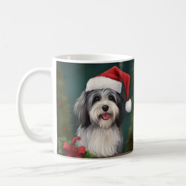 Taza De Café Perro Havanés en Navidad con Nieve (Izquierda)