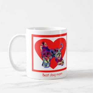Taza De Café Perro hound afgano Red Valentine Day
