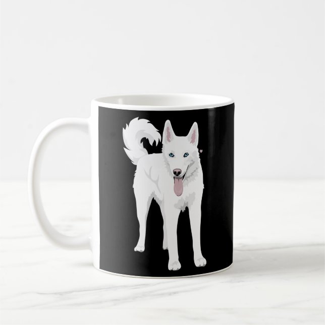 Taza De Café Perro Husky Siberiano Blanco (Izquierda)
