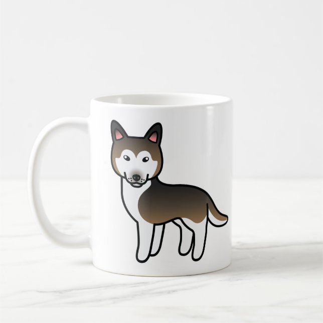 Taza De Café Perro Husky Siberiano Cartoon Sable (Izquierda)