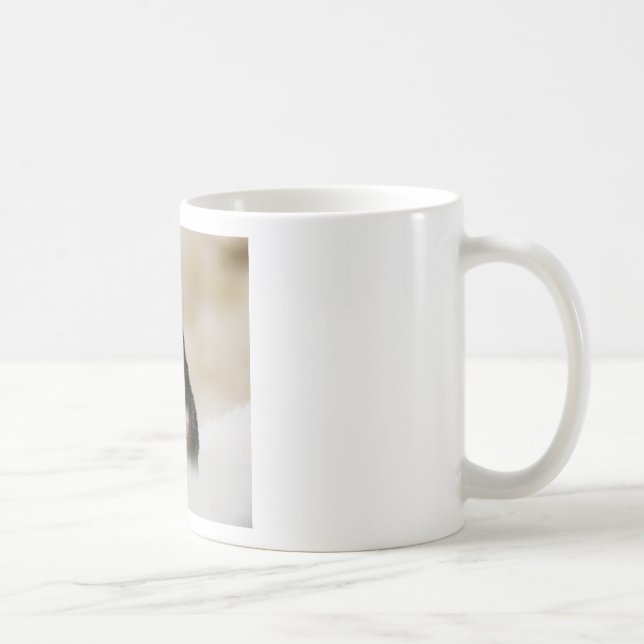 Taza De Café Perro Husky Siberiano con Sombrero de Nieve (Derecha)