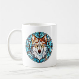Taza De Café Perro Husky Siberiano de Cristal Manchado