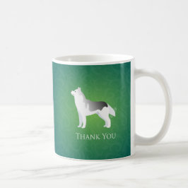 Taza De Café Perro Husky Siberiano Plateado Gracias