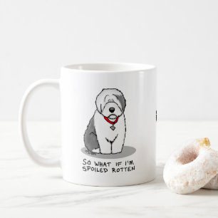 Taza De Café Perro inglés viejo podrido (gris 1) funesto