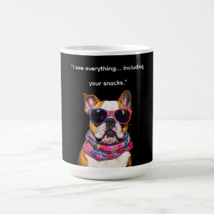 Taza De Café Perro Inteligente con Gafas – Frase Divertida de C