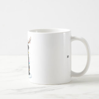Taza De Café Perro Labrador Negro de Navidad Reno Luces P