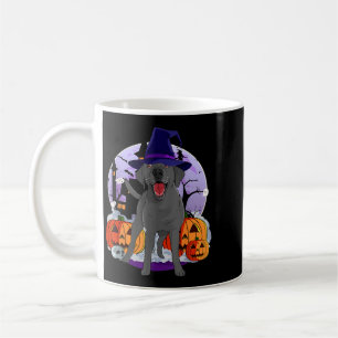 Taza De Café Perro Labrador negro divertido bruja de Halloween