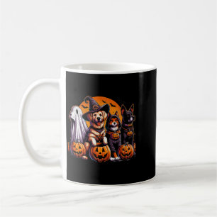 Taza De Café Perro Labrador Negro Retro Calabaza de Halloween