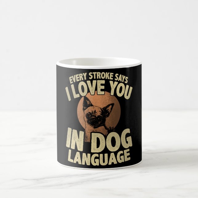 Taza De Café Perro Lenguaje Arte Atractivo Pet Lover (Centro)