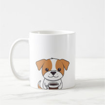 Perro lindo beber café Mug
