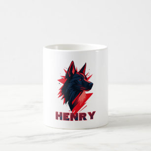 Taza De Café Perro Lobo Negro