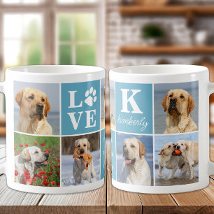 Taza De Café Perro Lover Collage de fotos Personalizado LOVE Pa
