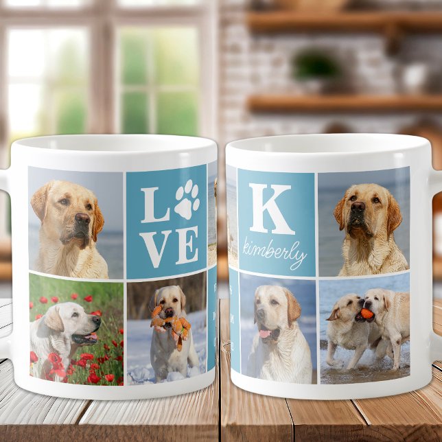 Taza De Café Perro Lover Collage de fotos Personalizado LOVE Pa (Subido por el creador)