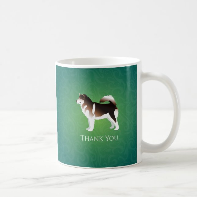 Taza De Café Perro Malamute de Alaska Gracias Diseño (Derecha)