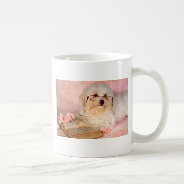 Taza De Café Perro maltés blanco (Derecha)