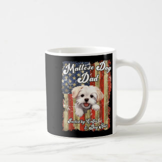 Taza De Café Perro maltés patriótico de EE. UU. Papá perro de r