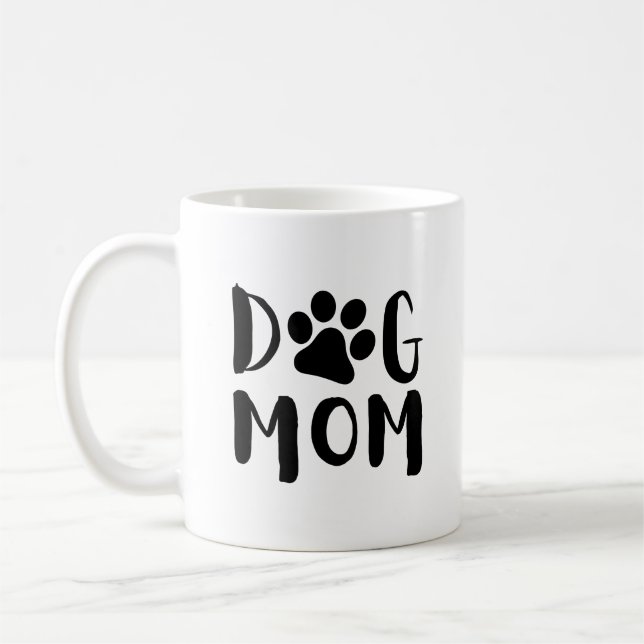 Taza De Café Perro Mamá con Paw Print| Gracioso café Mug (Izquierda)