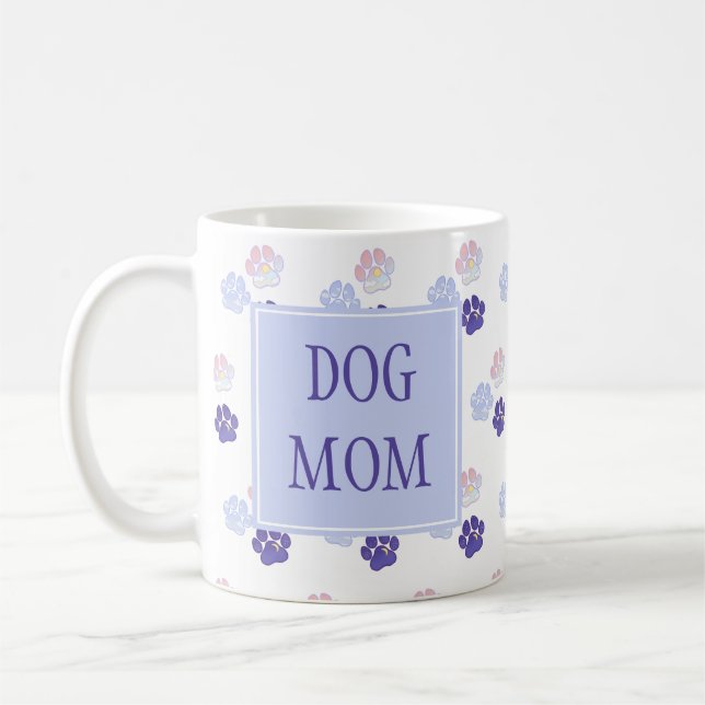 Taza De Café Perro Mamá de colores Paws Mug (Izquierda)