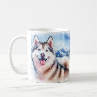Taza De Café Perro Mamá / Papá Invierno Vibes Husky -