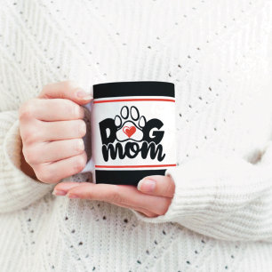 Taza De Café Perro Mamá Paw Heart Mug