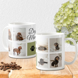 Taza De Café Perro Mamá Paw Imprimir Ocho Fotos Personalizado