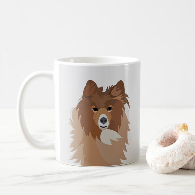 Taza De Café Perro Mascota Sheltie Perro (Con donut)