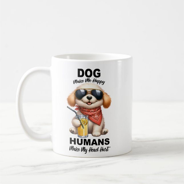 Taza De Café Perro Me Hace Feliz (Izquierda)