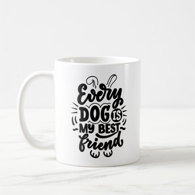 Taza De Café Perro mejor amigo Mug (Izquierda)