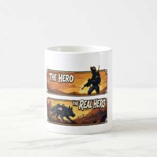 Taza De Café Perro Militar K9 El Verdadero Héroe Arte Atardecer
