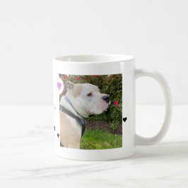 Taza De Café Perro moderno 2 fotos Nombre del corazón