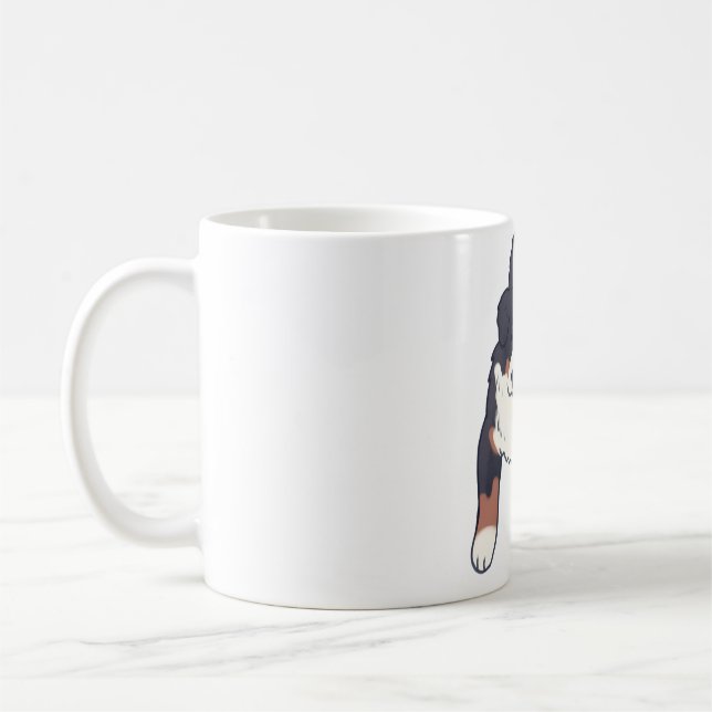 Taza De Café Perro montañés de Berna Delight � Cut Animal Art (Izquierda)