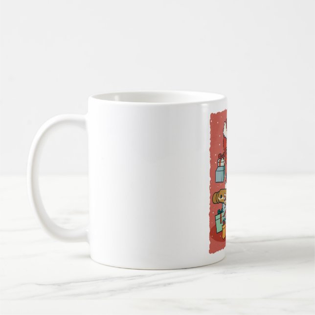 Taza De Café Perro Morkie, Árbol de Navidad, Tee de Navidad, am (Izquierda)