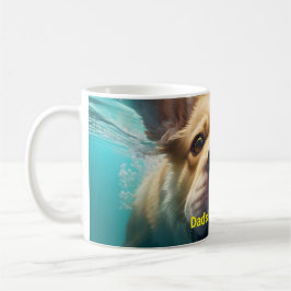 Taza De Café Perro Nadando con flores