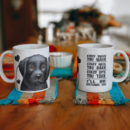 Taza De Café Perro negro de labrador cada refrigerio que haces