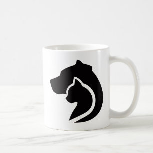 Taza De Café Perro negro y blanco y gato